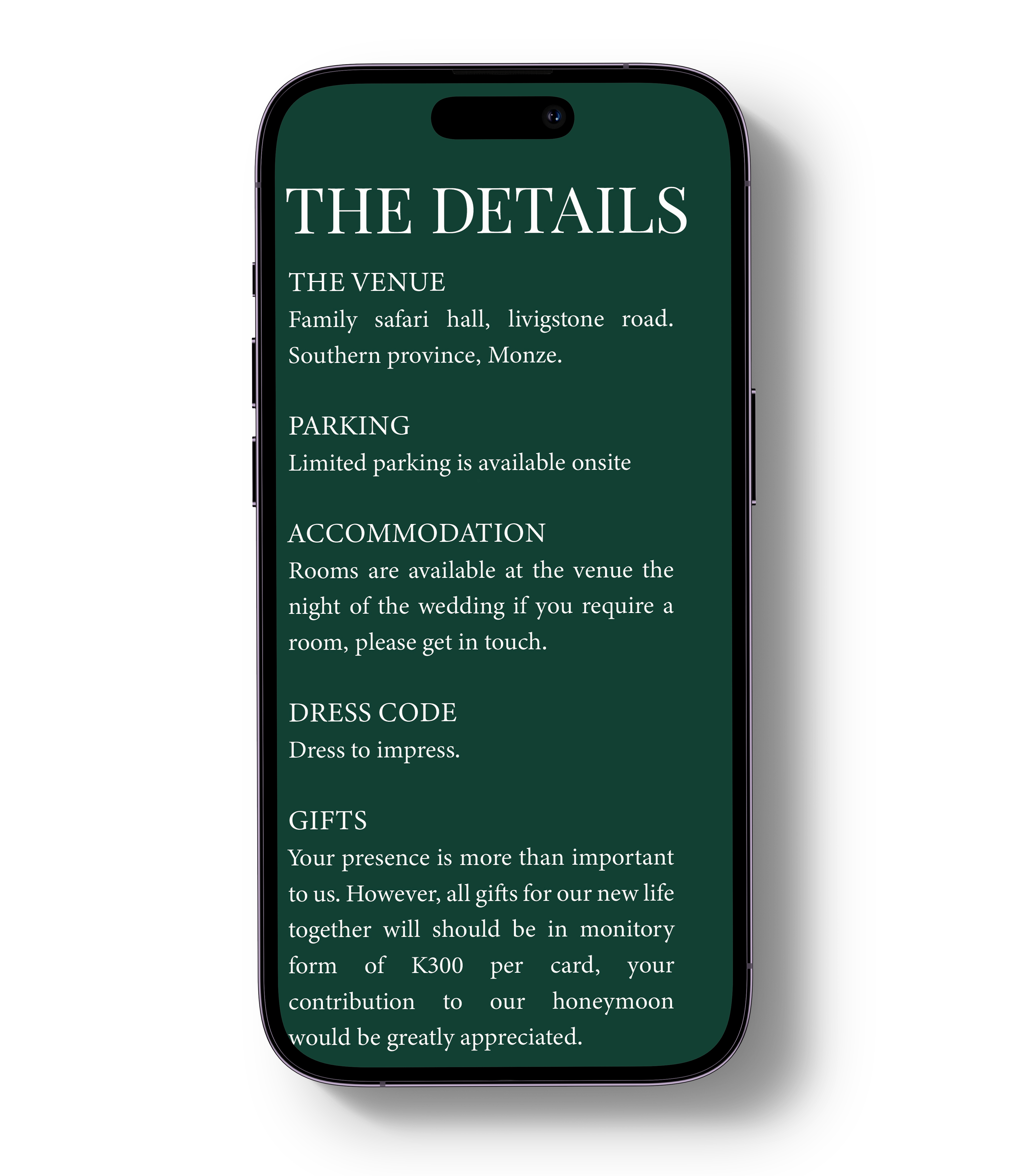Menu Card